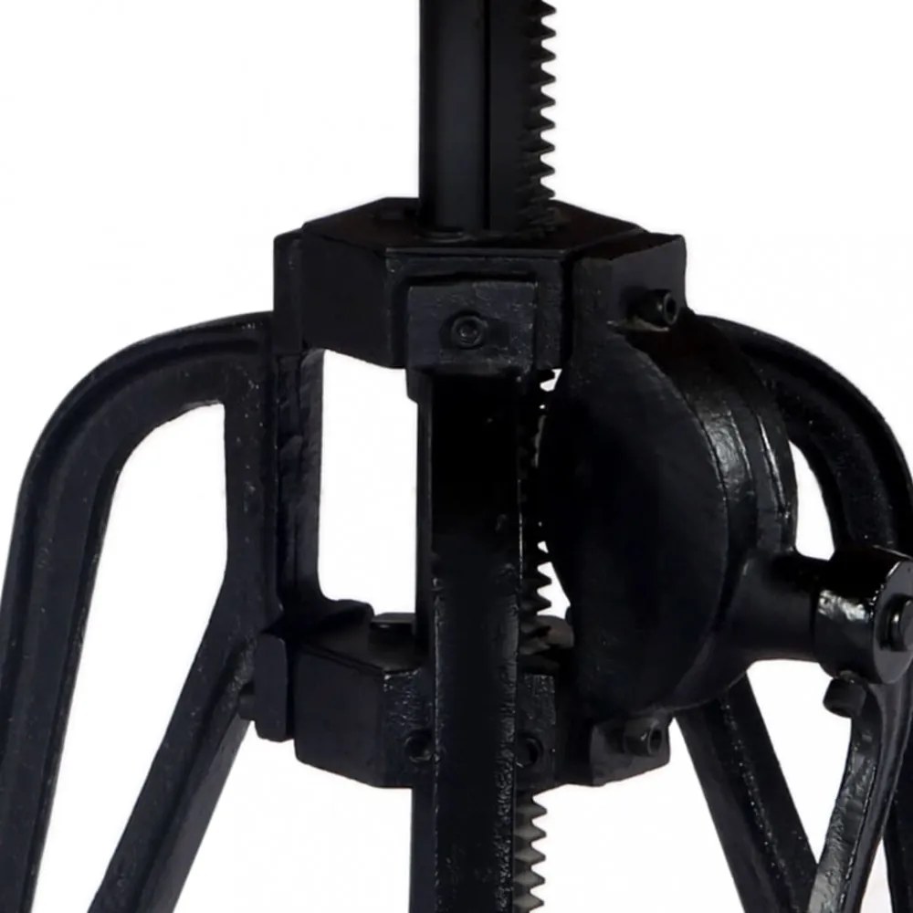 tömör mangófa és öntöttvas kisasztal 60 x (46-63) cm