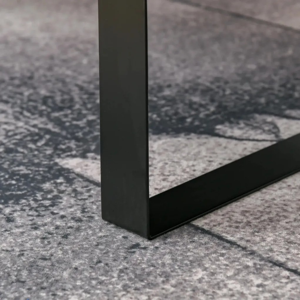 HOMCOM Dohányzóasztal, modern kanapéasztal fém kerettel, 110 x 60 x 40 cm, sötétszürke