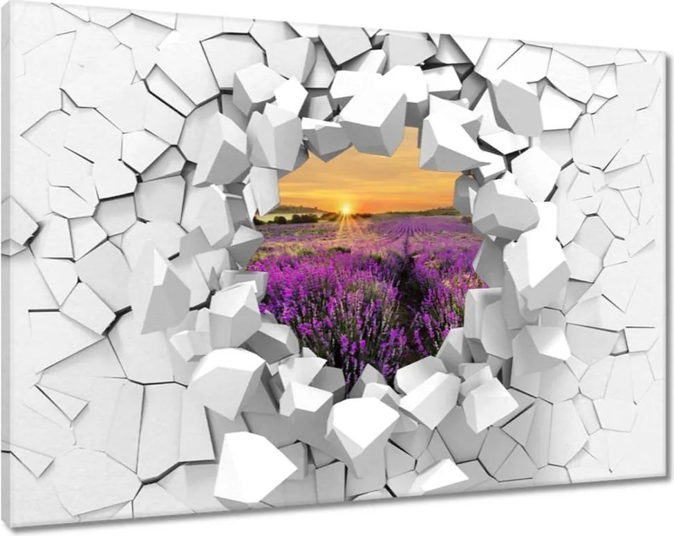 Vászonkép 90x60 Levendula naplemente