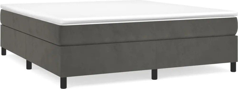 vidaXL sötétszürke bársony rugós ágy matraccal 200x200 cm