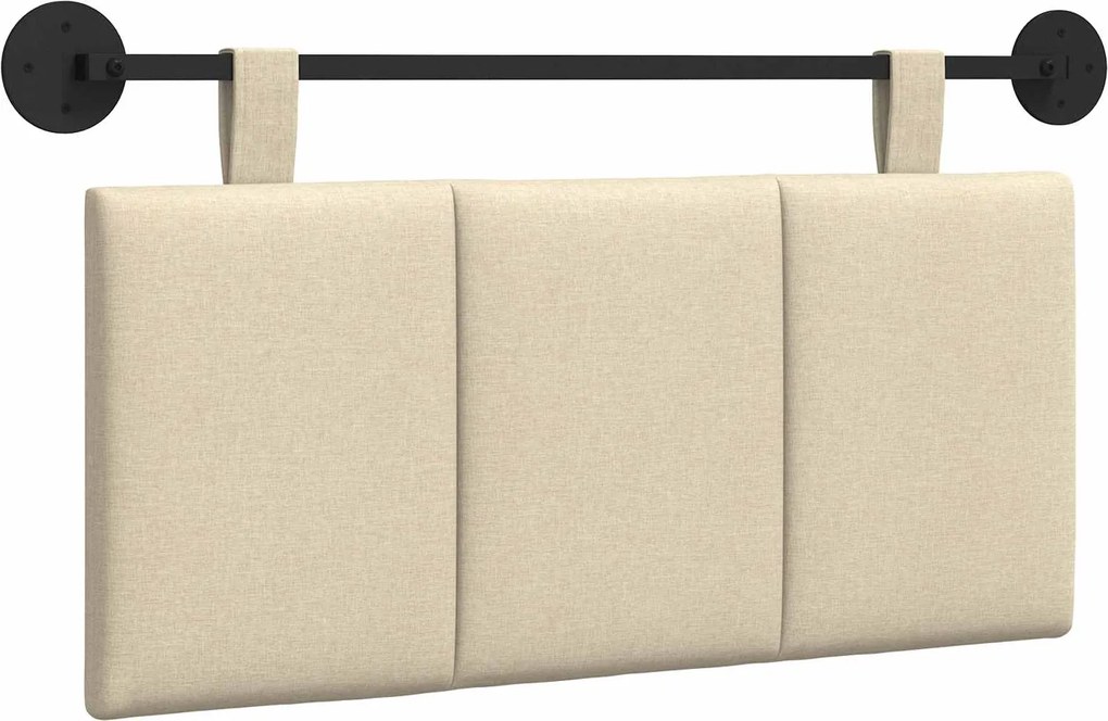 vidaXL Fali Fejtámla Falra szerelhető Krém 90 x 55 x 5 cm szövet