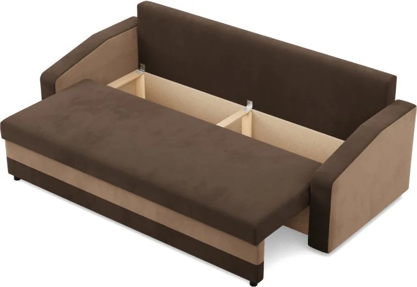 Hewlet kanapéágy, szövet anyag, hab töltet, barna