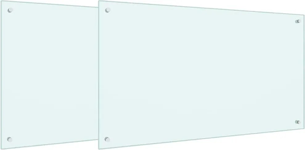 vidaXL Konyhai splashback 2 pcs Fehér 100 x 60 cm edzett üveg