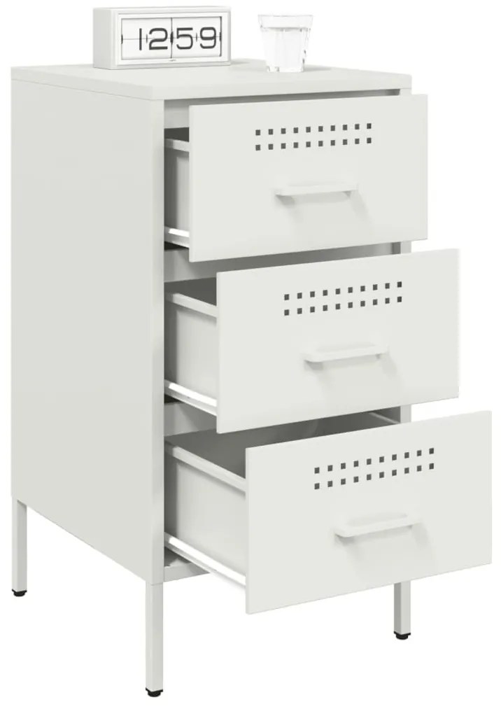 2 db fehér acél éjjeliszekrény 36 x 39 x 68 cm