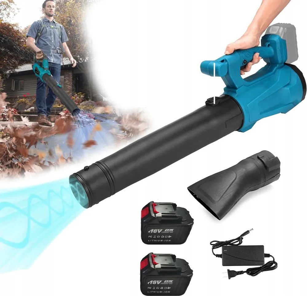 Akkumulátoros Hólevélfúvó kerti fűlevélhez 2 db elem