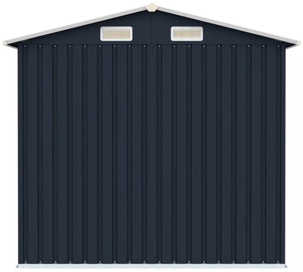 antracitszürke horganyzott acél kerti fészer 205 x 129 x 183 cm