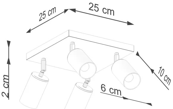 Sollux SL.1370 - Spotlámpa WINX 4xGU10/10W/230V fekete/króm