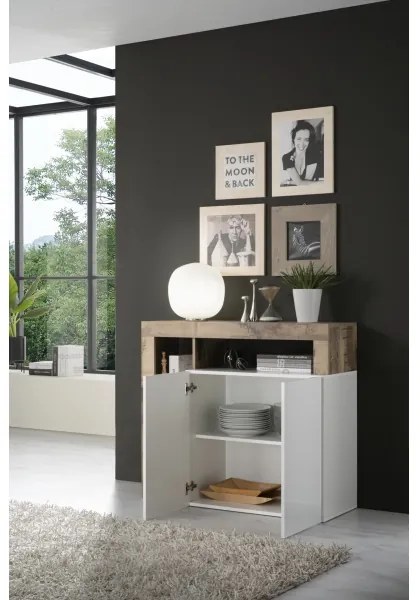 Komód LENOR fehér/barna