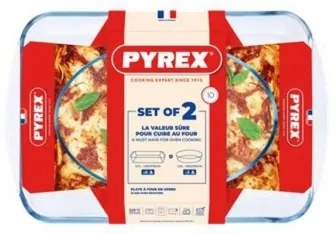 2 db-os PYREX sütőtál szett, 3,7 l és 2,2 l