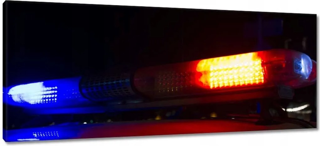 Vászonkép 100x40 Rendőrségi fények éjszaka