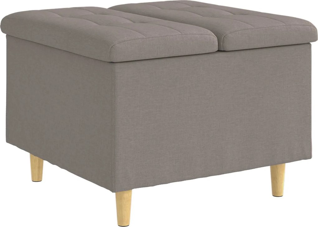 vidaXL Tároló oszmán párnával Tópszínű 60 x 60 x 45 cm szövet