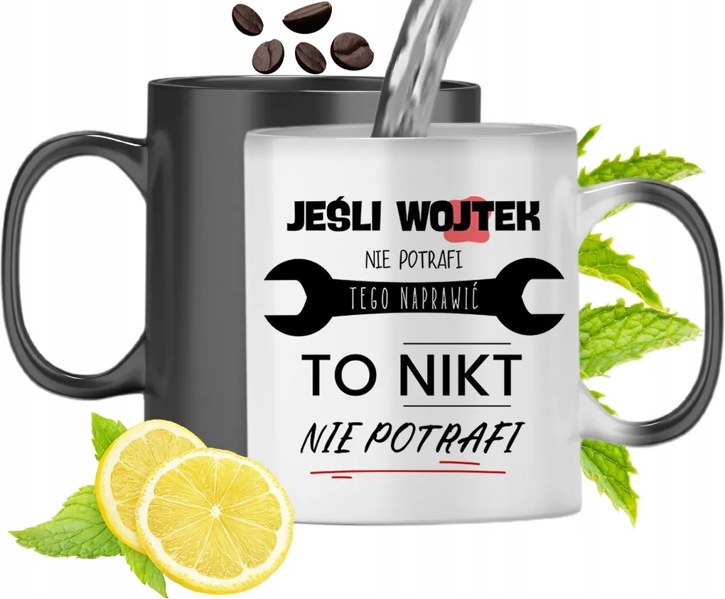 Mágikus Bögre Fekete Színváltós, fényképes nyomattal