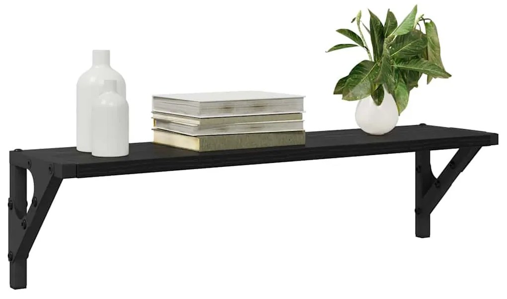 vidaXL Falpolcok 2 pcs Fekete tölgy 60 x 15 x 15,5 cm Faanyag