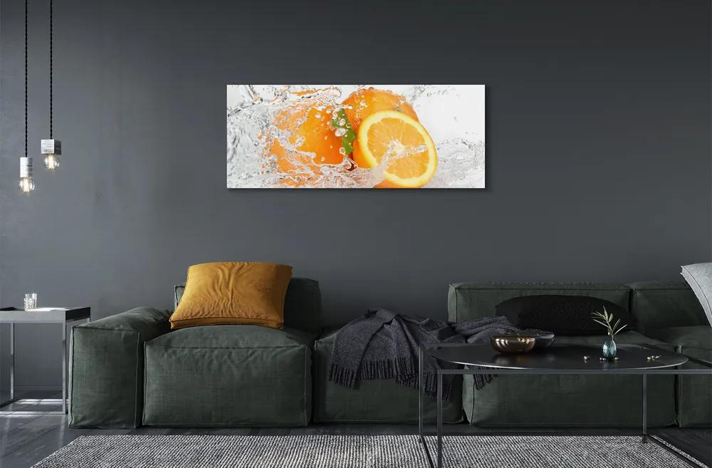Üvegképek Narancs vízben 100x50 cm