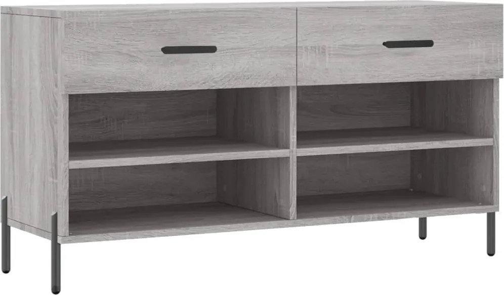 vidaXL szürke sonoma színű szerelt fa cipőpolc 102 x 35 x 55 cm