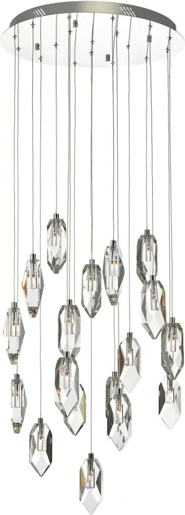 DAR LIGHTING CRY1850 CRYSTAL Modern Függesztett Lámpa Csiszolt Króm IP20