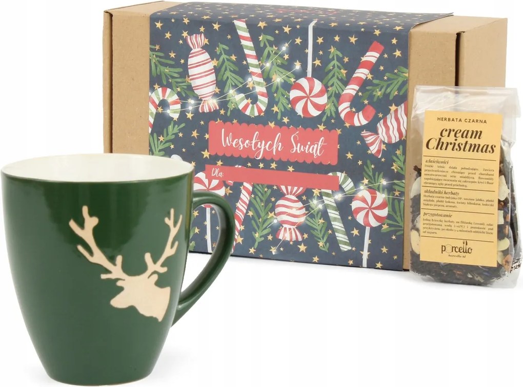 Karácsonyi Ajándék Szett Bögre Szarvas Karácsonyi Tea Ajándék