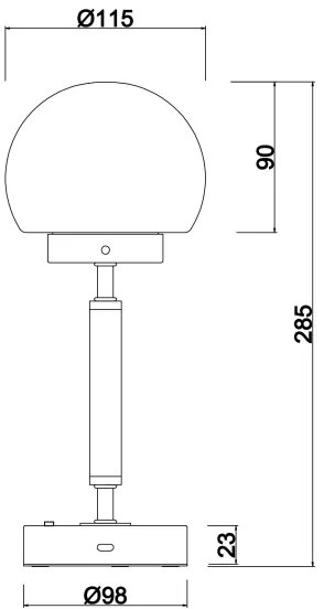 Globo 21033A-LED Újratölthető érintős asztali lámpa HAKU LED/2,5W/5V 2700/4000/6500K antracit