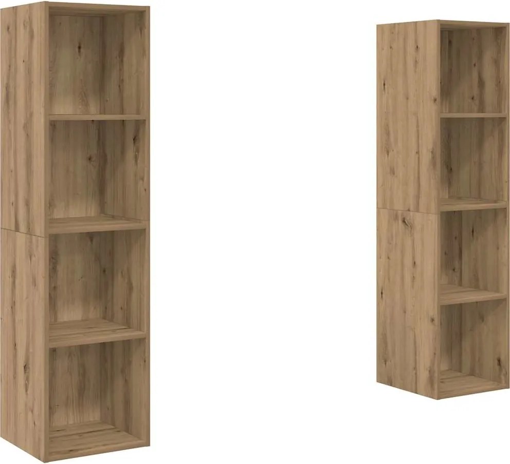 vidaXL TV szekrény garnitúra 2 pcs Barna 37 x 37 x 142,5 cm Faanyag