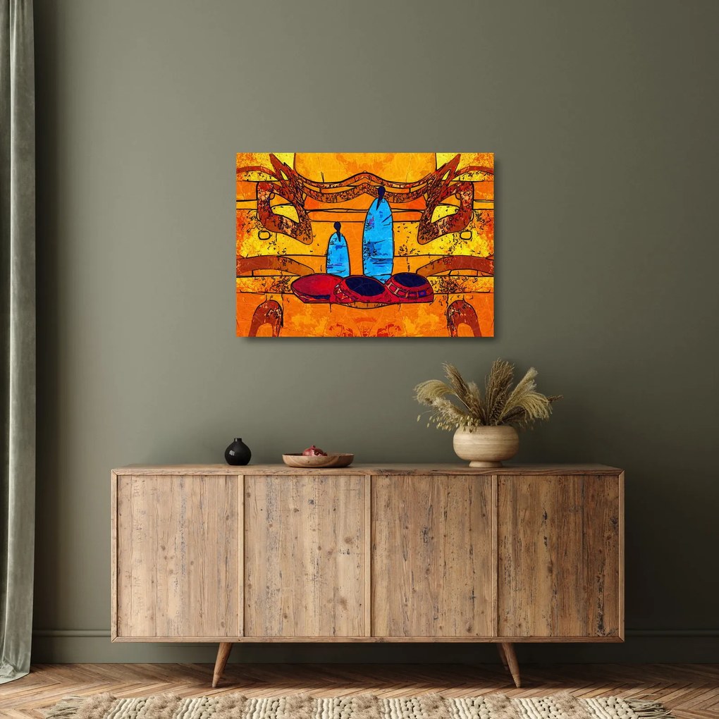 Kép - Ősi festészet (üvegen) (70x50 cm)