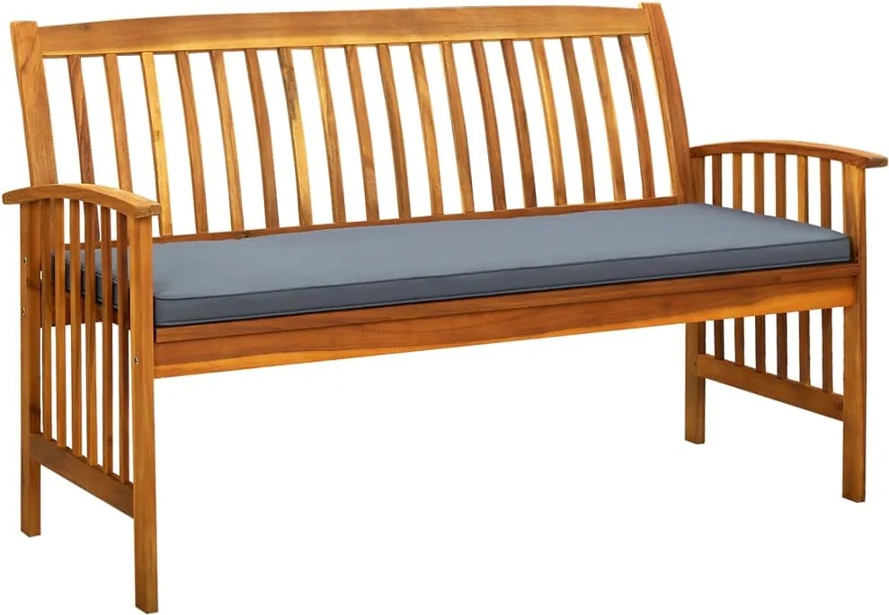 vidaXL tömör akácfa kerti pad párnával 147 cm