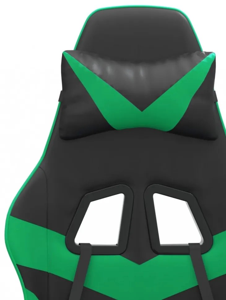 vidaXL fekete és zöld műbőr forgó játékszék