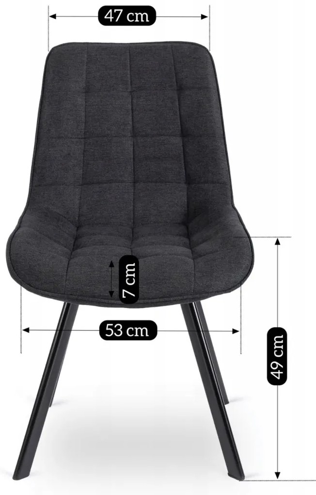 Fekete Szövet Étkezőszék RICK 2