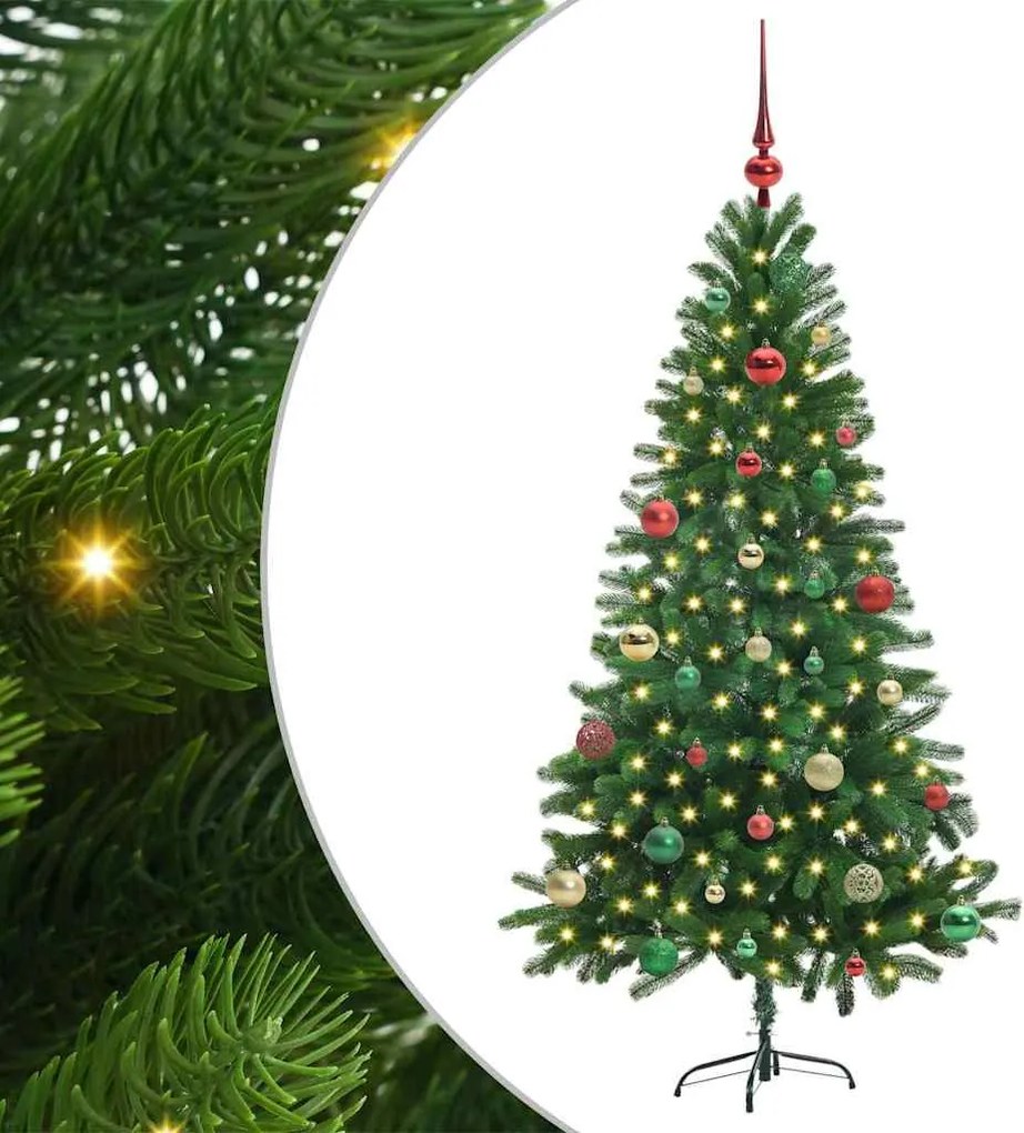 vidaXL Karácsonyfa 150 LED-del állvánnyal Zöld 150 cm PE