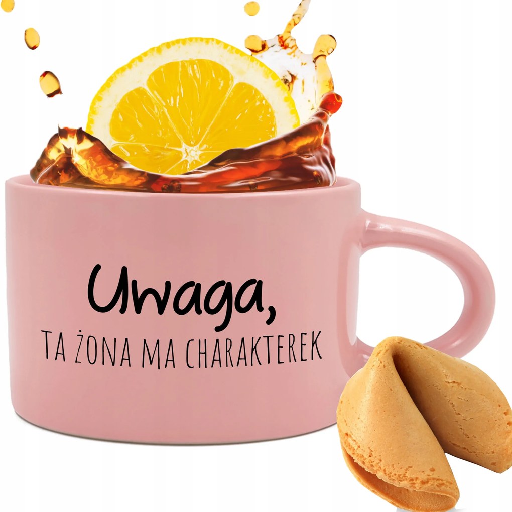 Csésze Rózsaszín 200ml Ajándék Párnak Megjegyzés Feleség Sütemény Jóslás