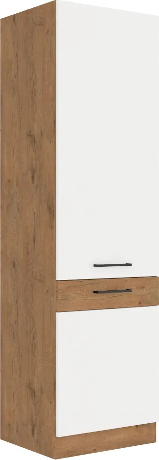 Magas szekrény, lancelot tölgy/ fehér extra magas fényű HG , VEGA 60 DK-210 2F