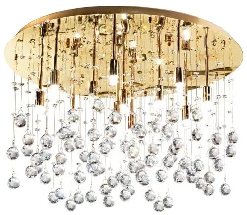 Ideal Lux - LED Kristály mennyezeti lámpa MOONLIGHT 15xG9/3W/230V átm. 80 cm arany
