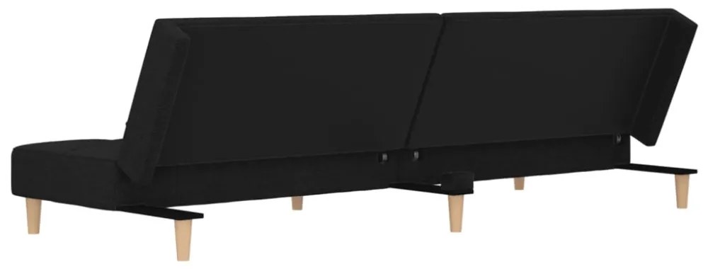 vidaXL kétszemélyes fekete szövet kanapéágy két párnával