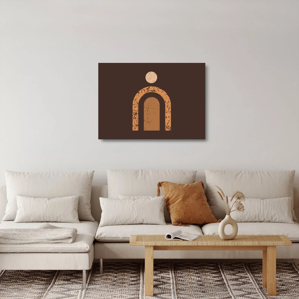 Üveg kép - Narancssárga ívek N⁰3 (70x50 cm)