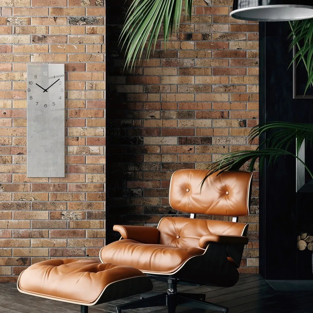 Glassclock Concrete falióra, 20 x 60 cm - Styler