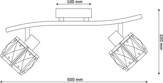 Felületre szerelhető mennyezeti csillár ZAHARA 2xE27/10W/230V arany