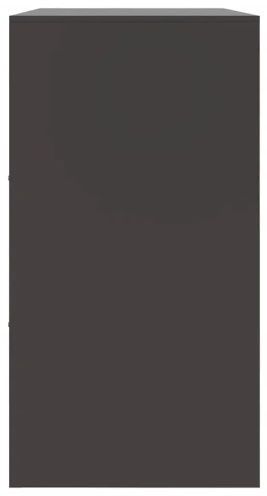 fekete acél tálalószekrény 99 x 39 x 73 cm