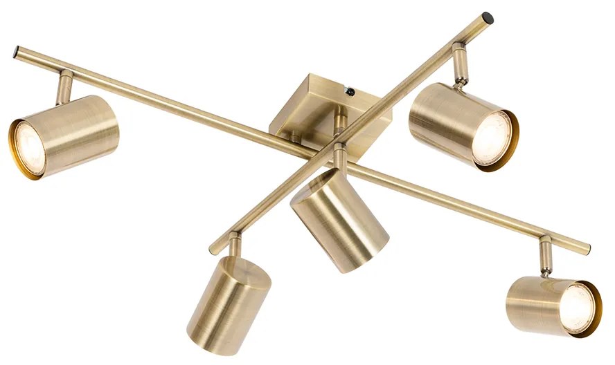 Modern mennyezeti lámpa bronz 5-lámpás állítható téglalap alakú - Jeana