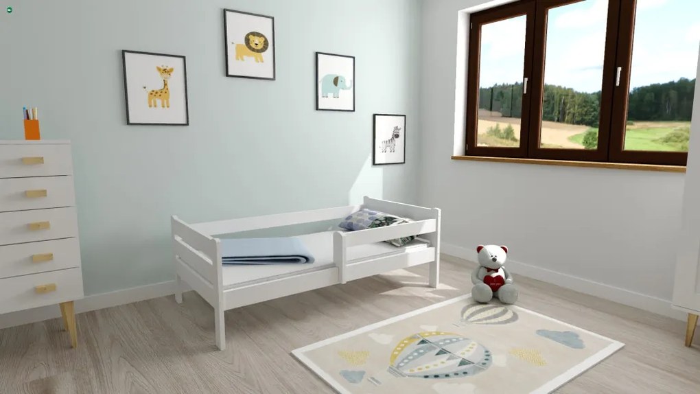 Edi fenyő gyerekágy fehér 80x180 + ajándék ágyrács