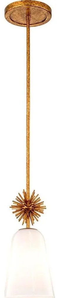 Quoizel STARING-MP-DG-OPAL-Csillár rúdon STARING 1xE27/40W/230V átm. 18,4 cm arany/fehér