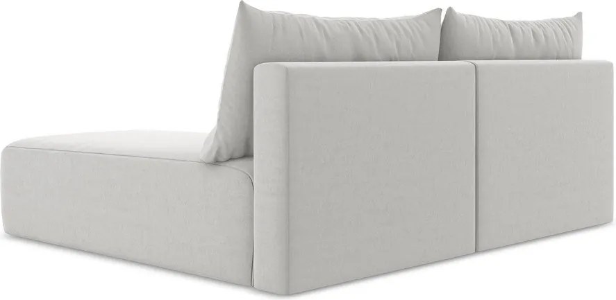 Világosszürke bársony kinyitható-tárolóhelyes sarokkanapé (jobb oldali-heverő résszel) Kalena – Makamii