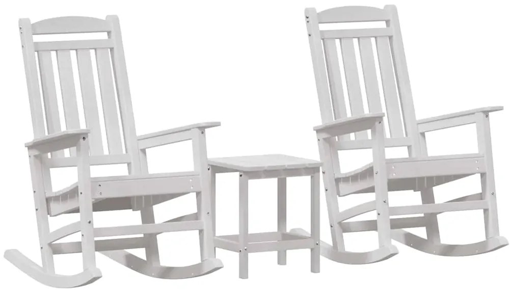 vidaXL Hintaszék 3 pcs Fehér Polietilén