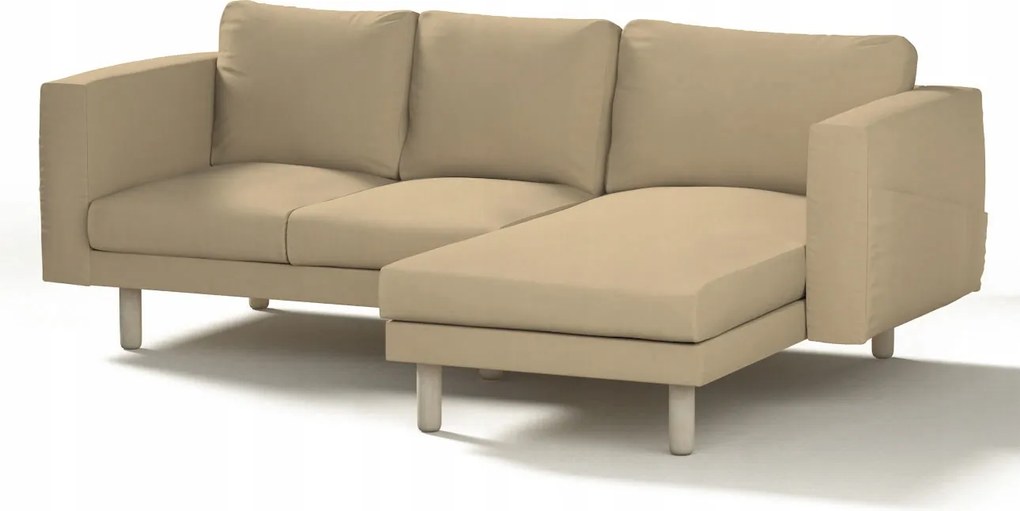 Dekoria Norsborg 3 személyes kanapé huzat Ikea sezlonnal barna