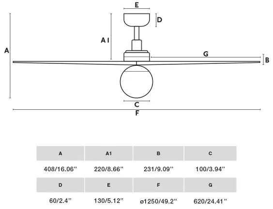 FARO 34280WT-11L KLIM M mennyezeti ventilátor 1xE27/15W/230V fenyő/fehér, 125 cm