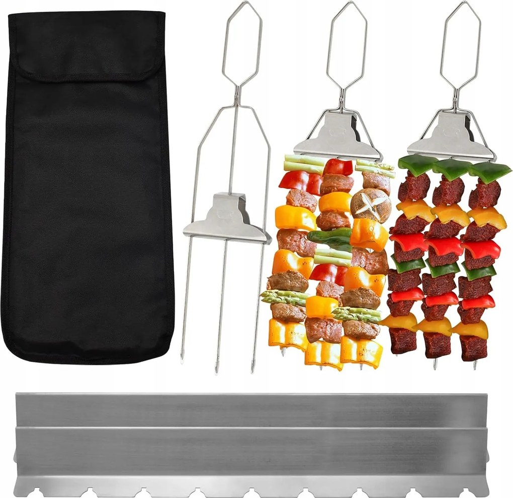 Grill nyársak kebab 3 db-os rozsdamentes acél tasak