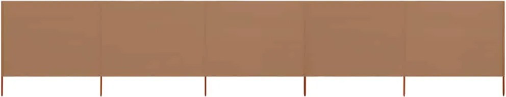 vidaXL tópszínű 5-paneles szövet szélfogó 600 x 160 cm