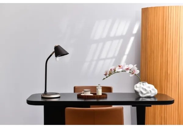 Immax 08971L - FINCH LED asztali lámpa, 9W, 12cm, 230V, barna/arany