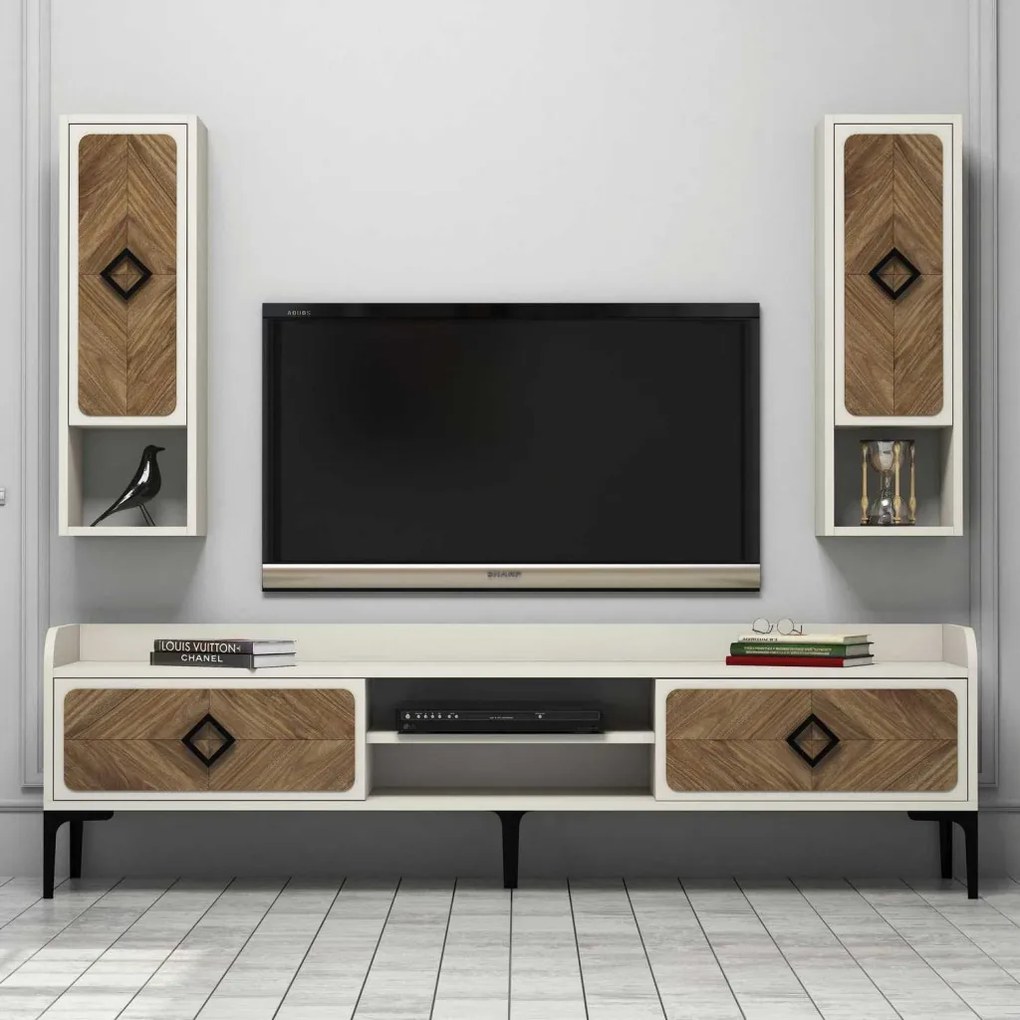 Samba TV-állvány, krém, 180 cm