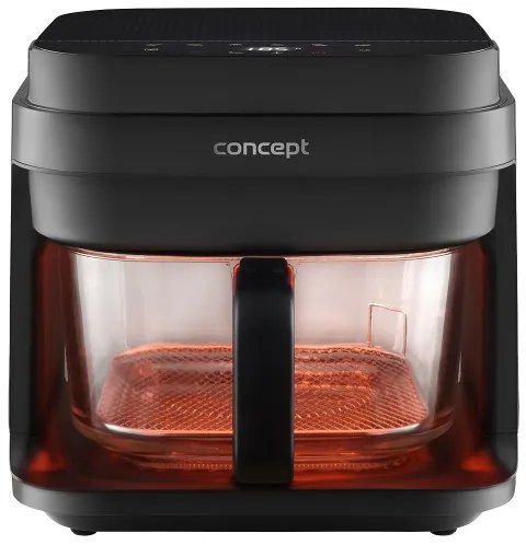 Concept FR5500 - Forró levegős sütő GLASS & FAST 5,5 l 1200W/230V fekete