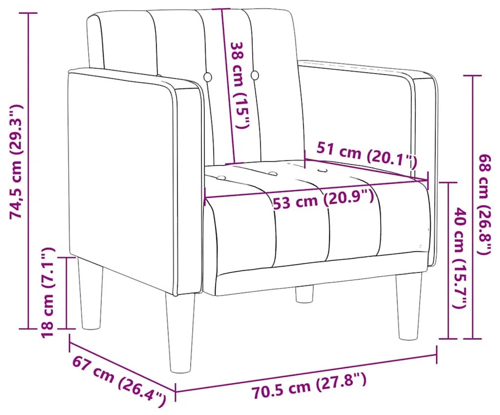 sötétszürke bársony kanapészék karfás szék 53 cm