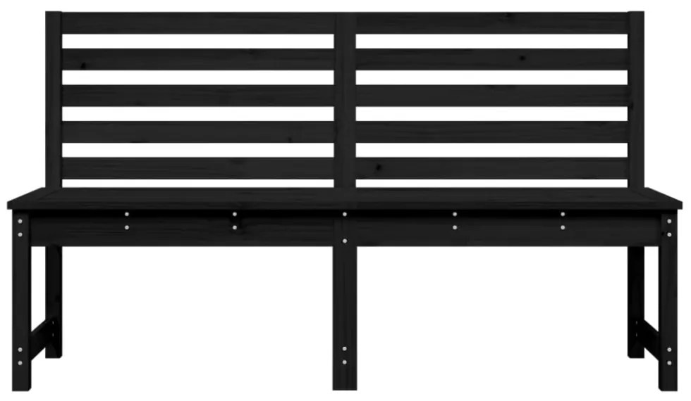 fekete tömör fenyőfa kerti pad 157,5 cm